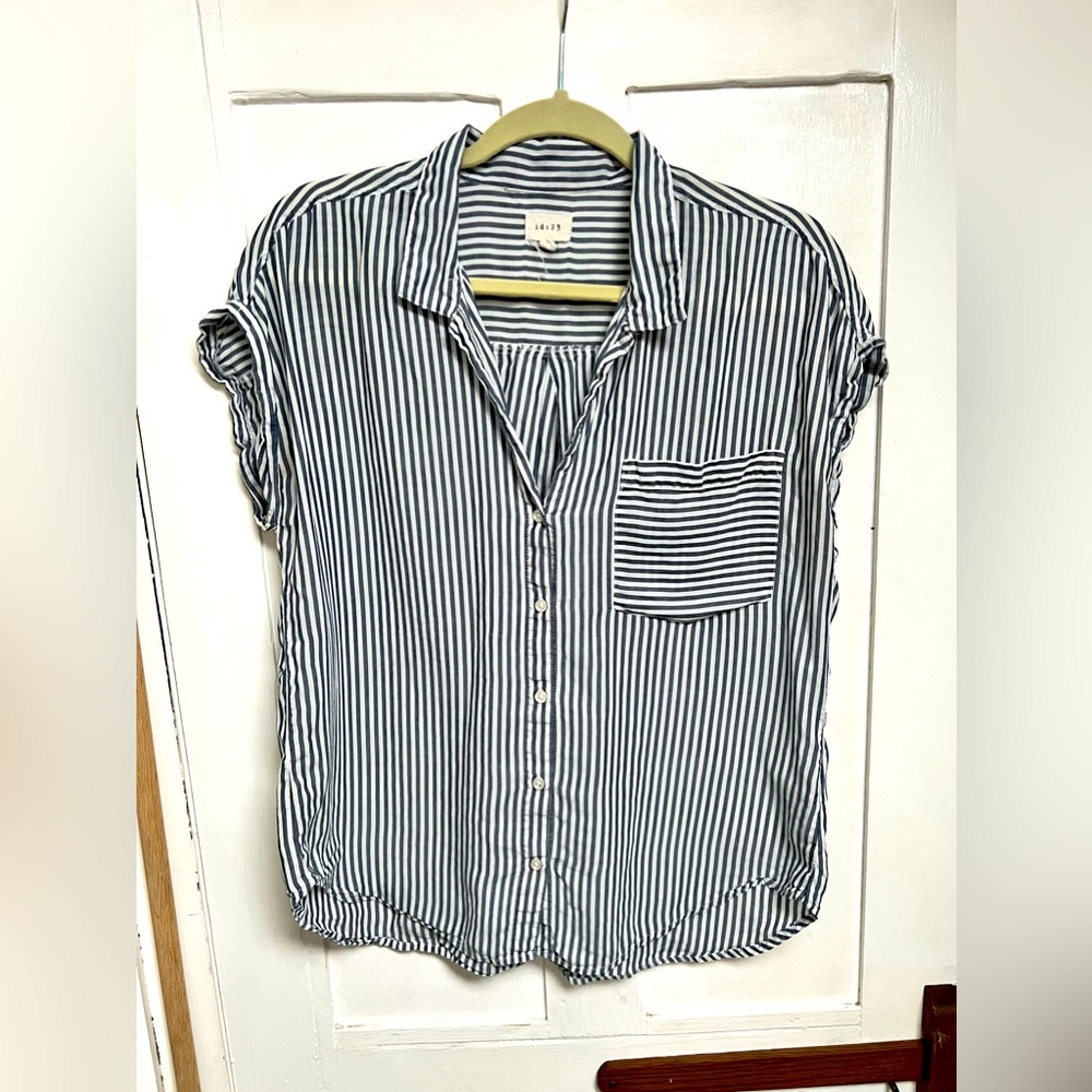 Blue and white striped shirt
